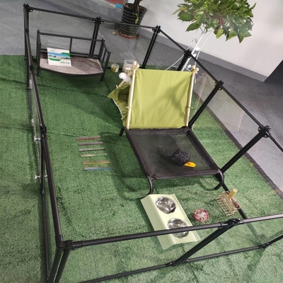 알루미늄 반려동물 놀이장 키널 65 x 91cm 12 패널 검은색