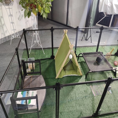 알루미늄 반려동물 놀이장 키널 65 x 91cm 12 패널 검은색