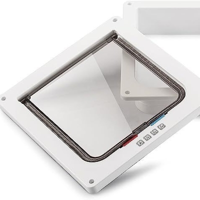 고양이의 쉽게 액세스 애완 동물 문 안과 바깥 옵션 ALT-FBB-298 갈색과 흰색