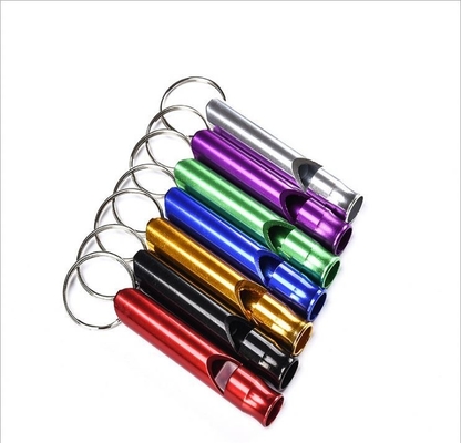 4.5cm*0.8cm 반려동물 훈련용 개 휘파람 키chain 큰 소리 알루미늄 합금 휘파람