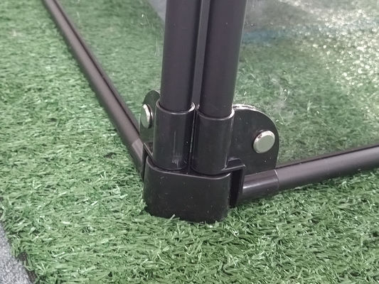 투명한 고양이 키널 하우스를위한 사각형 아크릴 알루미늄 분리 가능한 애완 동물 놀이장