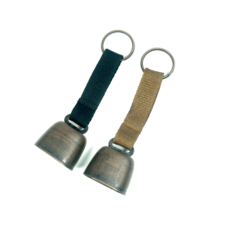 핸들 트레이드 벨 미니 반려견 매력 소 벨 하이킹 및 캠핑 120mm * 35mm 브라운