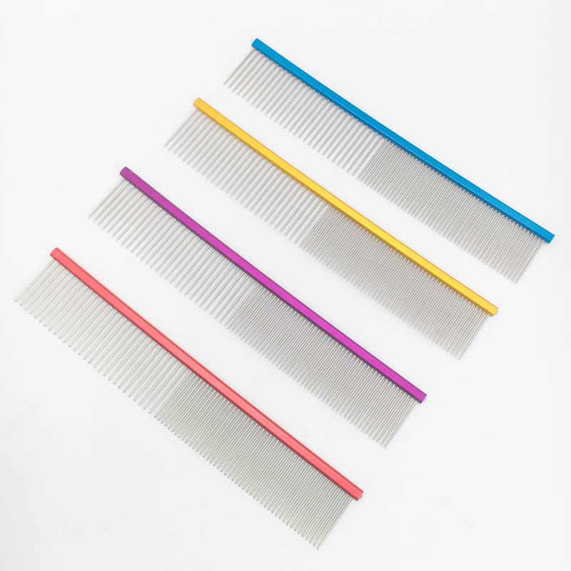 맞춤형 로고 스테인리스 스틸 애완 동물 오픈-노트 Comb 19cmx3.2cm 애완 동물 정비 필요